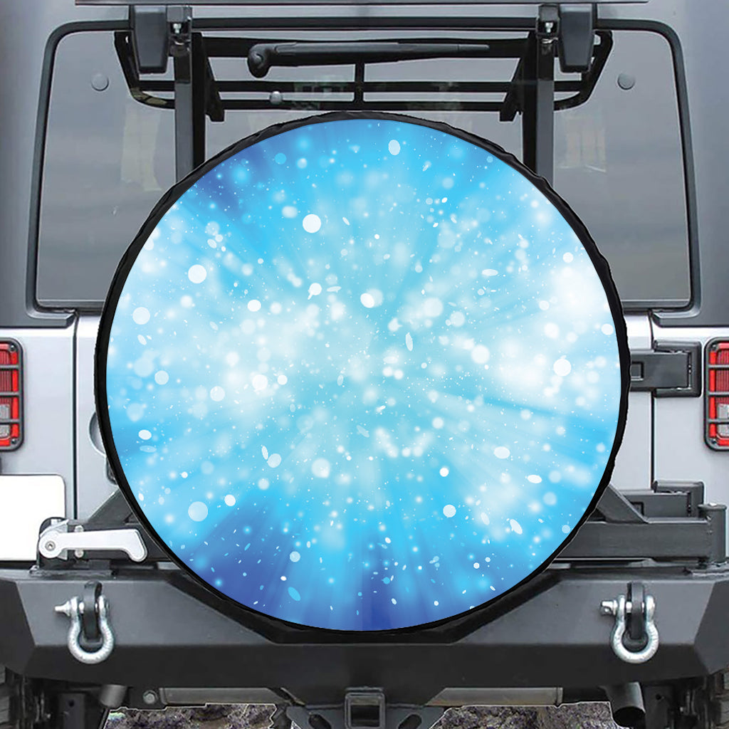 Blue Sparkle Light Print Leather Spare Tire Cover