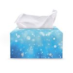 Blue Sparkle Light Print Leather Tissue Box Cover