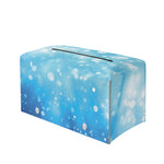 Blue Sparkle Light Print Leather Tissue Box Cover