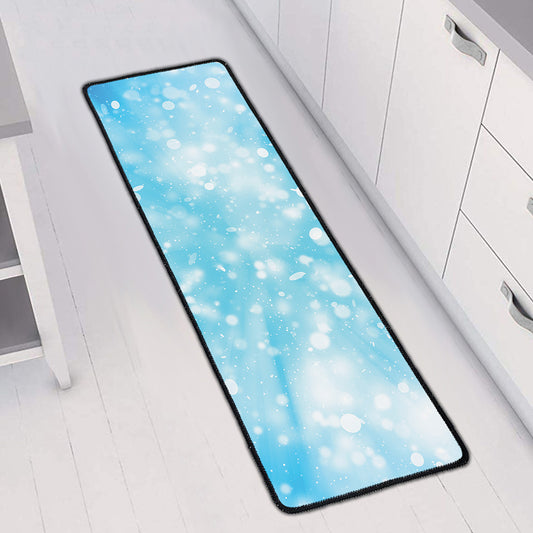 Blue Sparkle Light Print Long Kitchen Mat