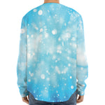 Blue Sparkle Light Print Long Sleeve Baseball Jersey