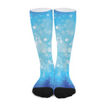 Blue Sparkle Light Print Long Socks