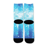 Blue Sparkle Light Print Long Socks
