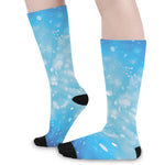 Blue Sparkle Light Print Long Socks