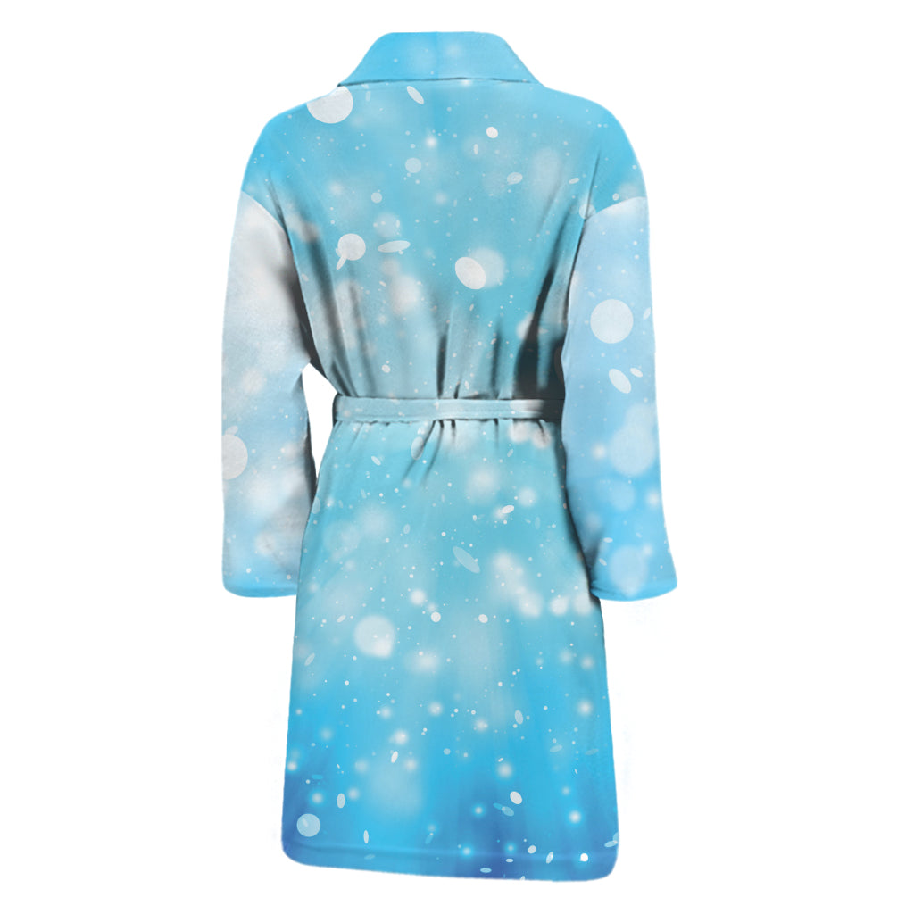 Blue Sparkle Light Print Men's Bathrobe
