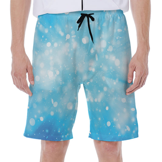 Blue Sparkle Light Print Men's Beach Shorts