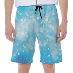 Blue Sparkle Light Print Men's Beach Shorts
