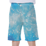 Blue Sparkle Light Print Men's Beach Shorts