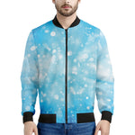Blue Sparkle Light Print Men's Bomber Jacket