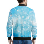 Blue Sparkle Light Print Men's Bomber Jacket