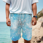 Blue Sparkle Light Print Men's Cargo Shorts