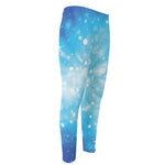Blue Sparkle Light Print Men's Compression Pants