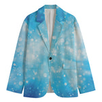 Blue Sparkle Light Print Men's Cotton Blazer