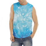 Blue Sparkle Light Print Men's Fitness Tank Top