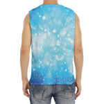 Blue Sparkle Light Print Men's Fitness Tank Top