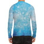 Blue Sparkle Light Print Men's Long Sleeve Rash Guard