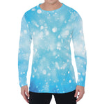 Blue Sparkle Light Print Men's Long Sleeve T-Shirt