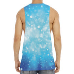 Blue Sparkle Light Print Men's Muscle Tank Top