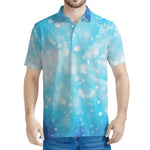 Blue Sparkle Light Print Men's Polo Shirt