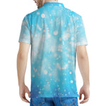 Blue Sparkle Light Print Men's Polo Shirt