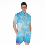Blue Sparkle Light Print Men's Rompers