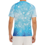 Blue Sparkle Light Print Men's Short Sleeve Rash Guard