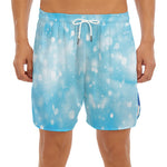 Blue Sparkle Light Print Men's Split Running Shorts