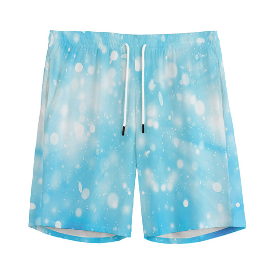 Blue Sparkle Light Print Men's Sports Shorts