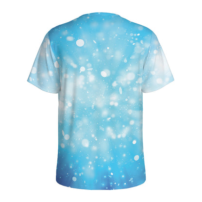 Blue Sparkle Light Print Men's Sports T-Shirt