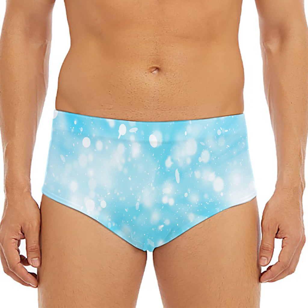 Blue Sparkle Light Print Men's Triangle Swim Briefs