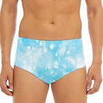 Blue Sparkle Light Print Men's Triangle Swim Briefs