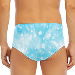 Blue Sparkle Light Print Men's Triangle Swim Briefs