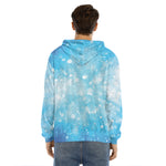 Blue Sparkle Light Print Men's Velvet Pullover Hoodie