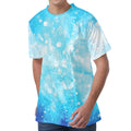 Blue Sparkle Light Print Men's Velvet T-Shirt