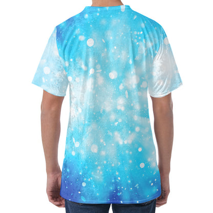 Blue Sparkle Light Print Men's Velvet T-Shirt