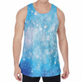 Blue Sparkle Light Print Men's Velvet Tank Top