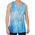 Blue Sparkle Light Print Men's Velvet Tank Top