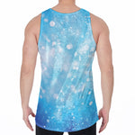 Blue Sparkle Light Print Men's Velvet Tank Top