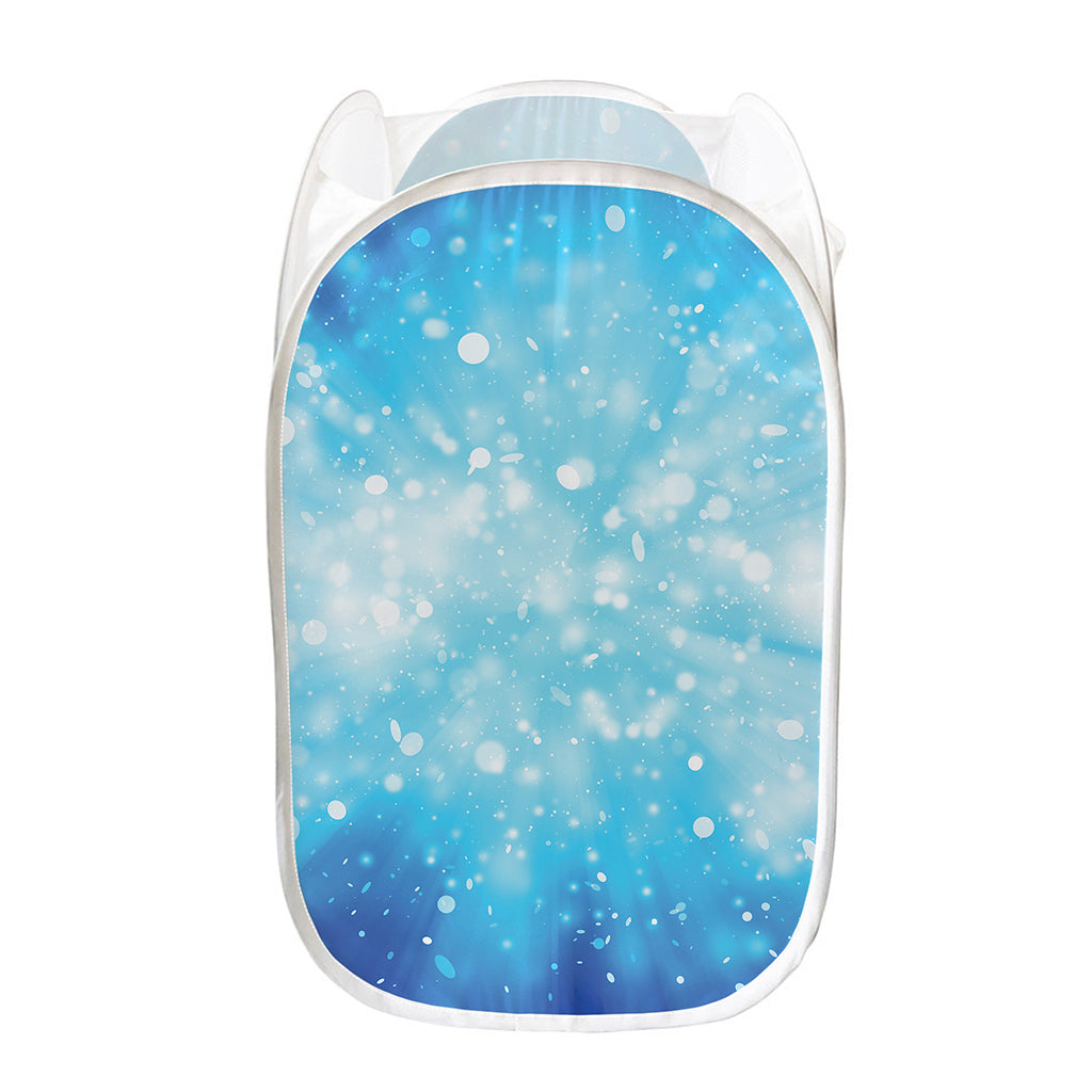 Blue Sparkle Light Print Mesh Laundry Hamper