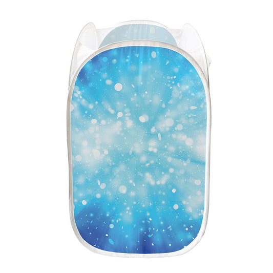 Blue Sparkle Light Print Mesh Laundry Hamper