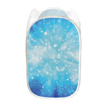 Blue Sparkle Light Print Mesh Laundry Hamper