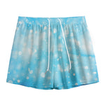 Blue Sparkle Light Print Mesh Shorts