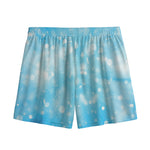 Blue Sparkle Light Print Mesh Shorts