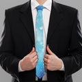 Blue Sparkle Light Print Necktie