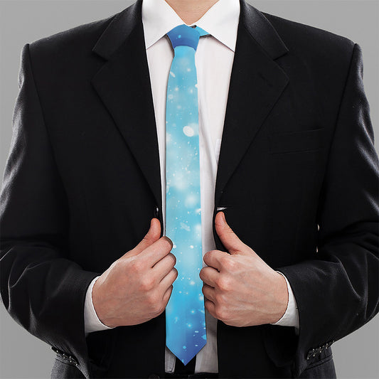 Blue Sparkle Light Print Necktie