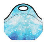 Blue Sparkle Light Print Neoprene Lunch Bag