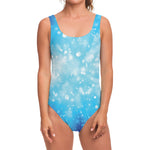 Blue Sparkle Light Print One Piece Swimsuit