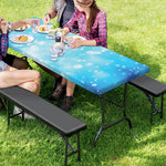 Blue Sparkle Light Print Picnic Table Cover