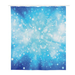 Blue Sparkle Light Print Polyester Shower Curtain