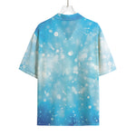 Blue Sparkle Light Print Rayon Hawaiian Shirt